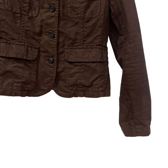 J. Crew brown cotton & linen blend coat. Size xs - Picture 6 of 7